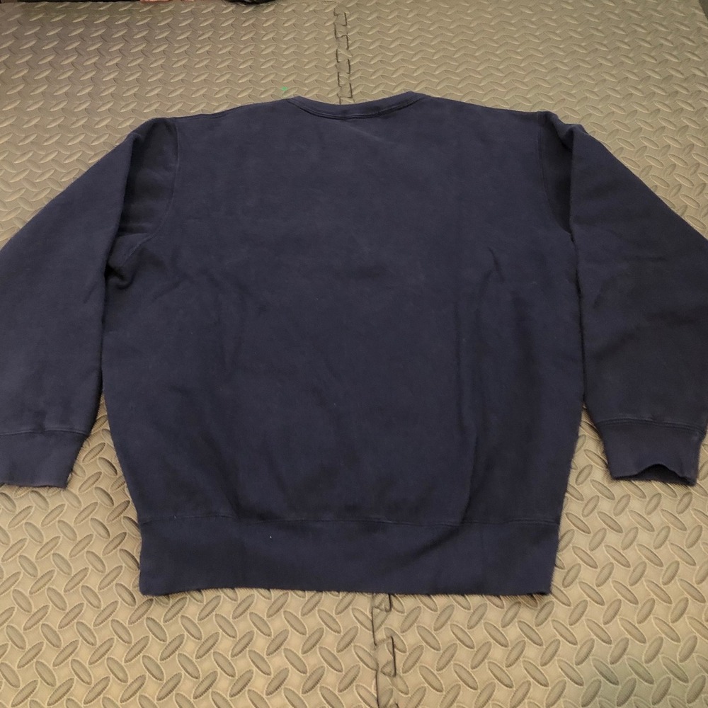 Vintage Polo Ralph Lauren Sweatshirt Mens L Navy Blue Red Pony Logo Crewneck - Picture 7 of 7